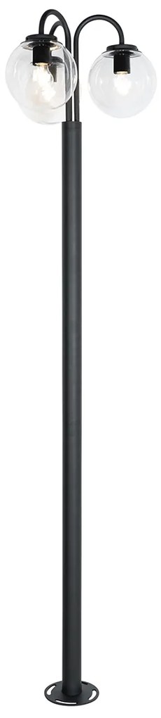 Lanterna nera con plastica 200 cm 3 luci IP44 - Sfera