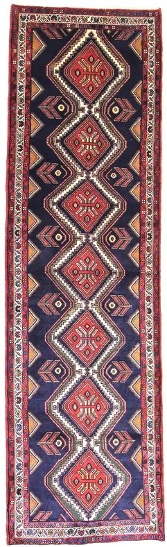 Hamedan Tappeto persiano 290 x 80 Blu (Iran) Annodato A Mano