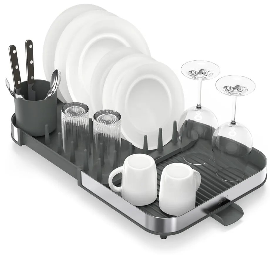 Scolapiatti regolabile grigio in acciaio inox 35x39 cm Duo - Joseph Joseph