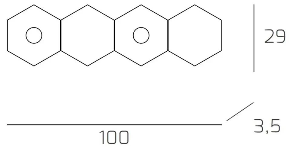 Plafoniera Moderna 4 Moduli Hexagon Metallo Sabbia 2 Luci Led 12X2W