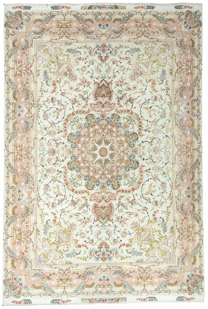 Tabriz Tappeto persiano 370 x 250 Beige (Iran) Annodato A Mano