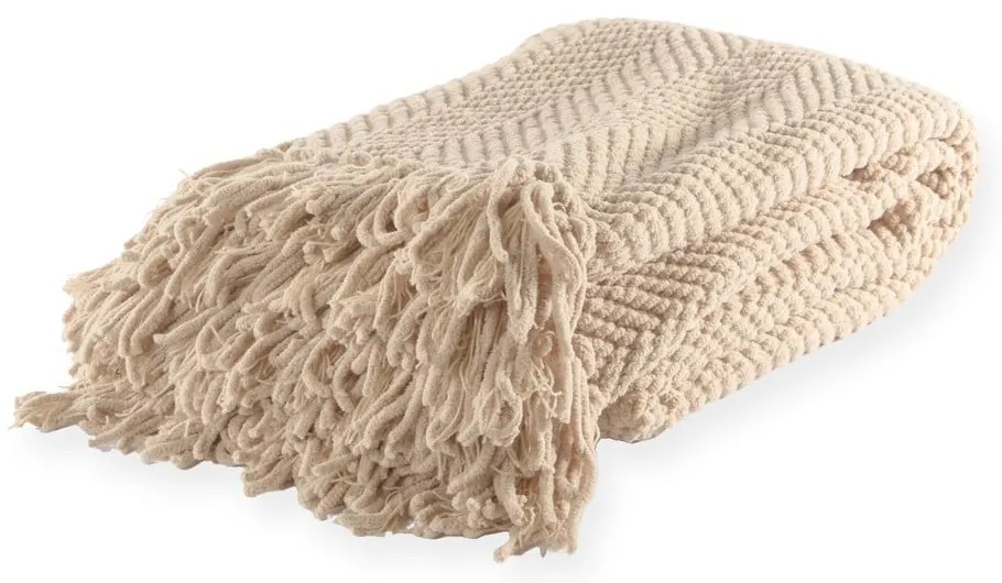 Coperta bianca/beige in ciniglia 130x170 cm Renee – Tiseco Home Studio