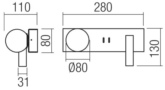 Redo 01-4662 - Applique da parete LED NORMA LED/5W/230V+LED/3W CRI90 USB bronzo