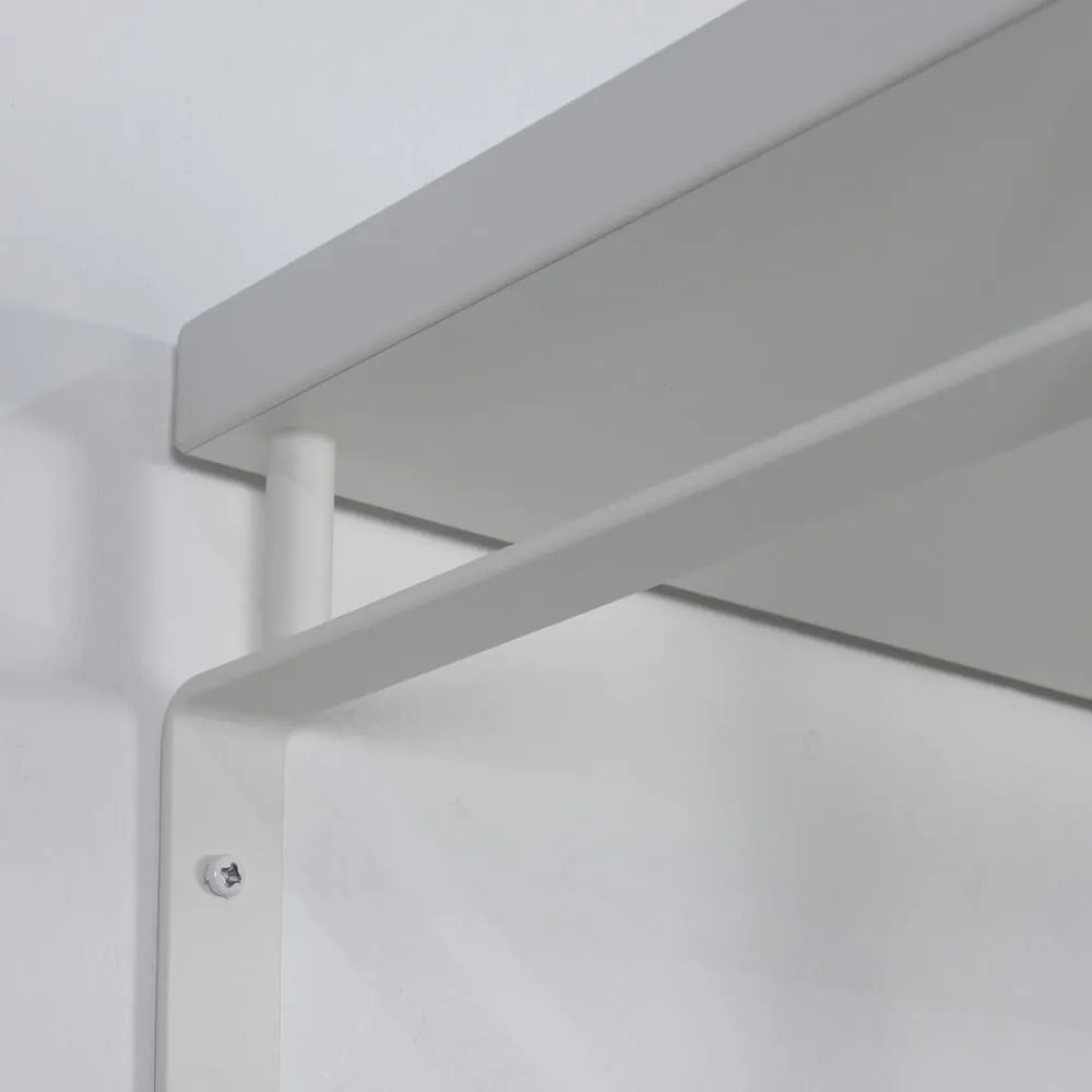 Attaccapanni da parete bianco in metallo con scaffale 70 cm Rex – Spinder Design