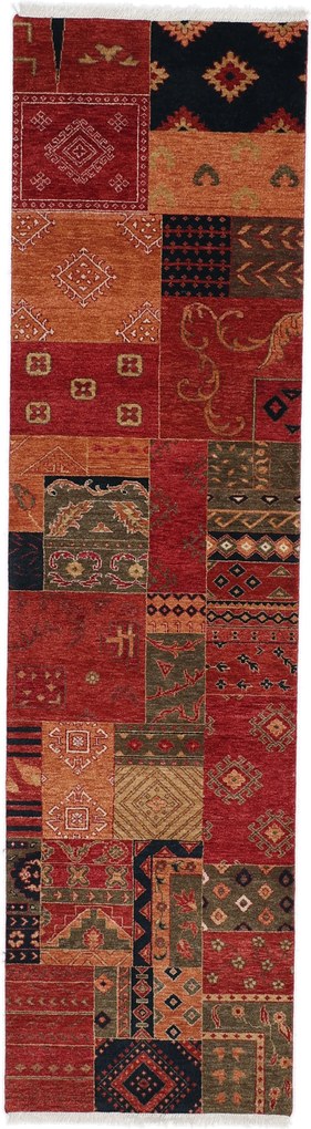 Patchwork Tappeto orientale 300x80 (Indian) Annodato A Mano