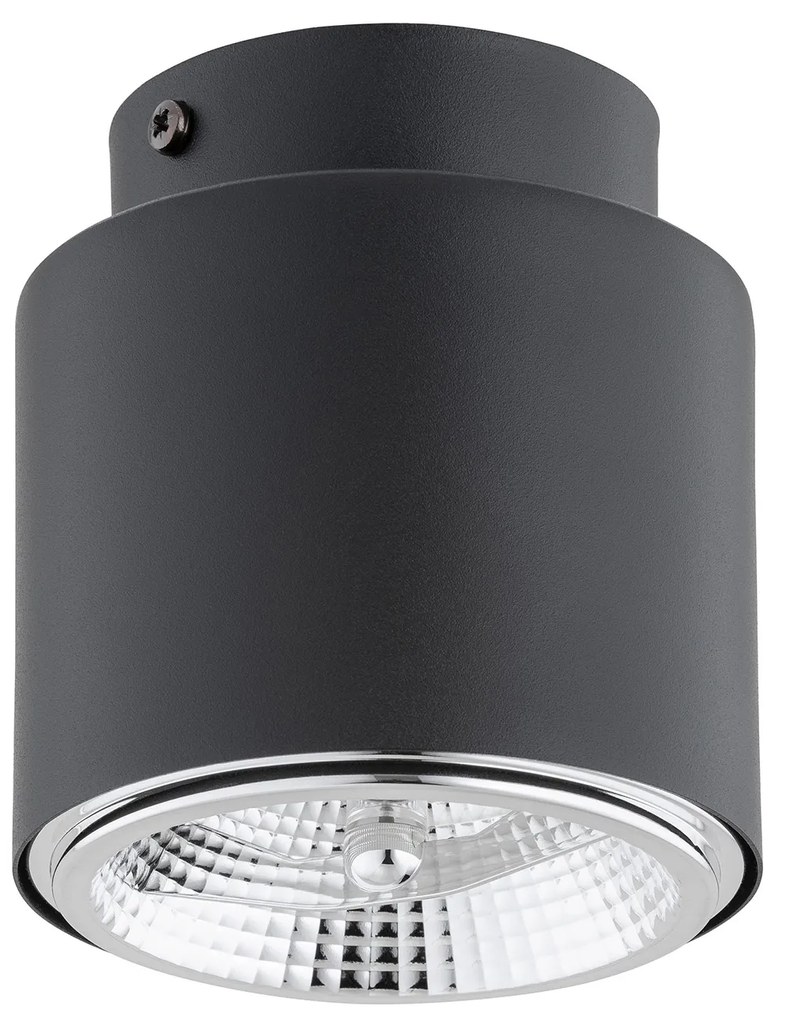 Plafoniera Moderna 1 Luce Faretto Ptah In Acciaio Nero