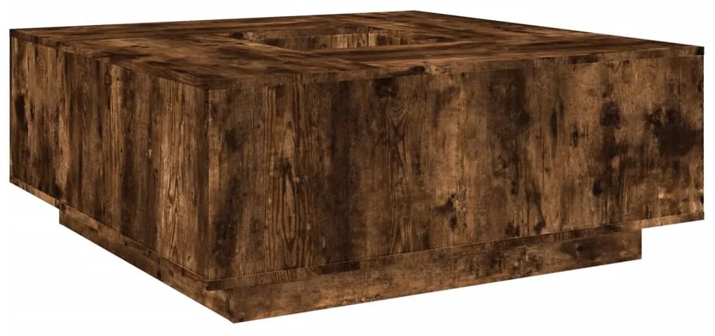 Tavolino da salotto rovere fumo 100x100x40 cm legno multistrato