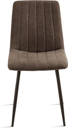 Sedia da pranzo in tessuto e gambe metallo Marrone - KOLE 2 sedie