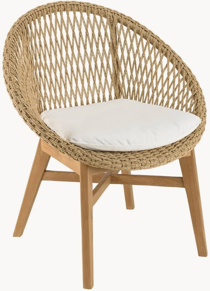 Set di 2 sedie da pranzo da giardino in legno di teak Valeria