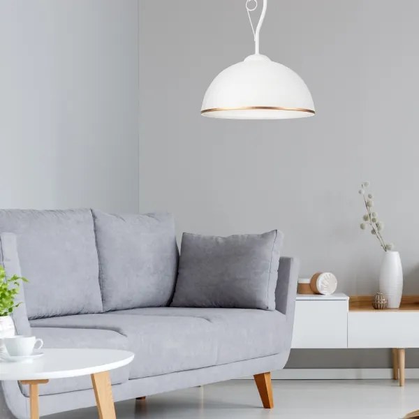 Lampadario a sospensione con supporto rigido RETRO II 1xE27/60W/230V bianco