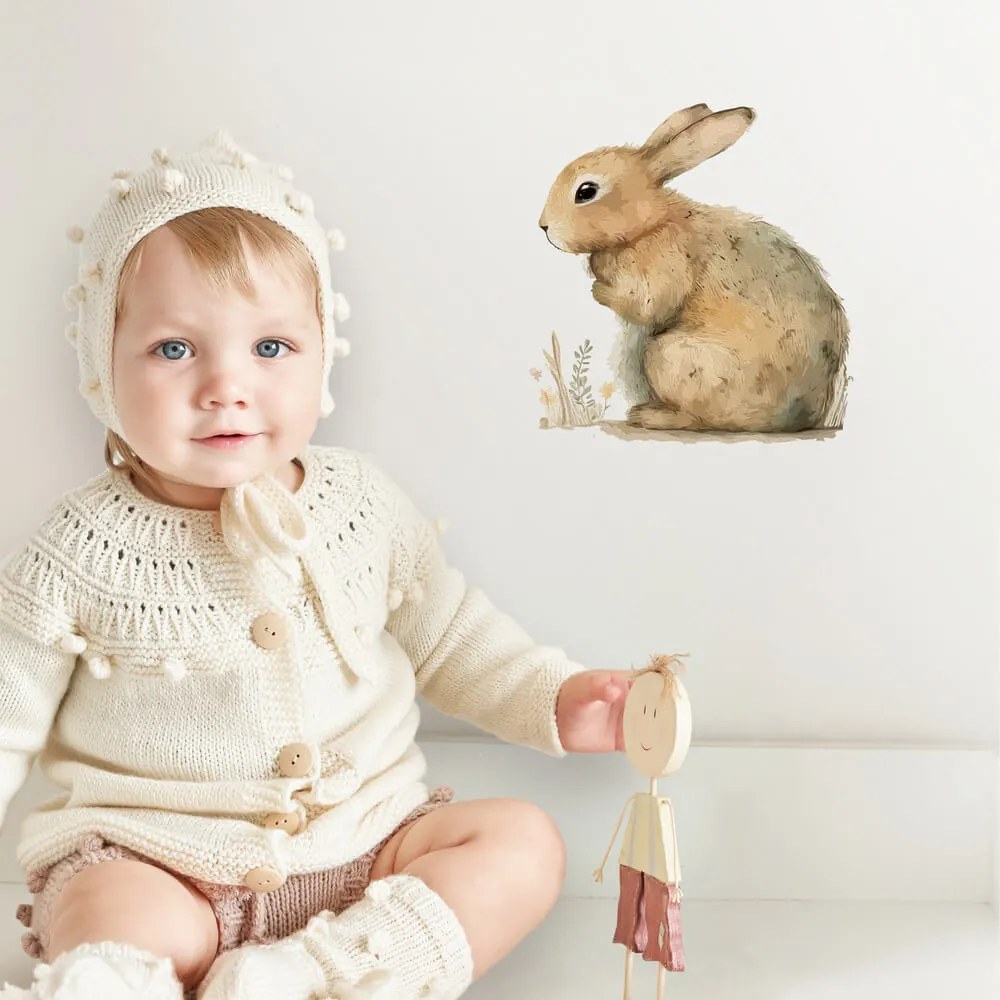 Autoadesivi per bambini - Coniglietto nel prato | Inspio