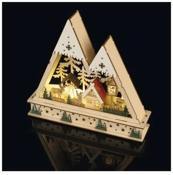 LED Decorazione natalizia LED/0,6W/2xAA paesaggio natalizio