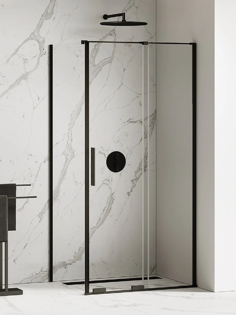 New Trendy Smart Black box doccia 110x110 cm quadrato nero opaca/vetro trasparente EXK-4132