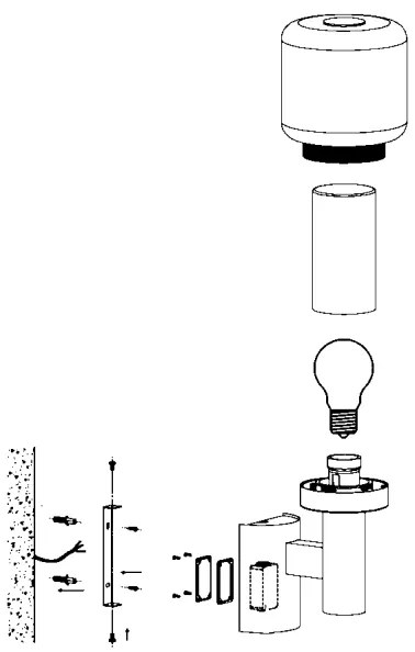 Eglo 95016 - Applique da esterno POLIENTO 1xE27/40W