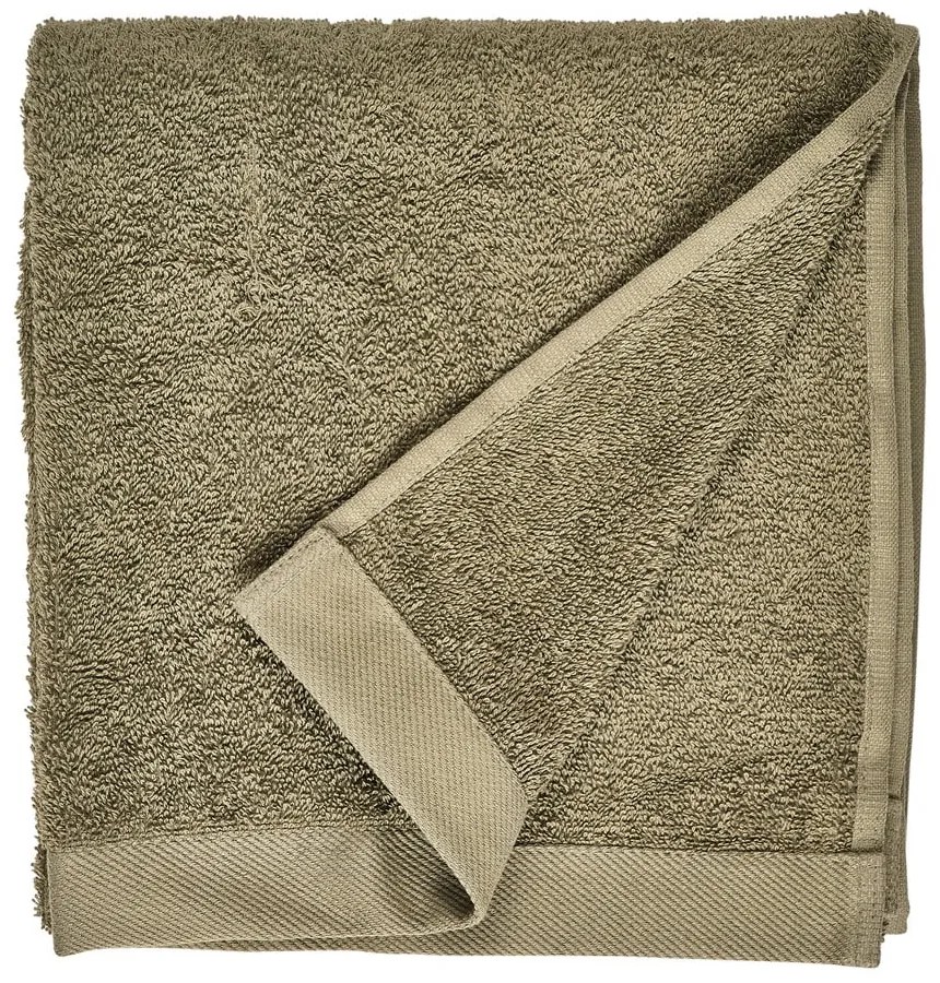 Asciugamano in spugna di cotone verde oliva, 100 x 50 cm Comfort Organic - Södahl