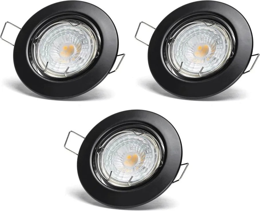 Aigostar - Set di 3 faretti da incasso LED 1x GU10/4,5W/230V 4000K nero