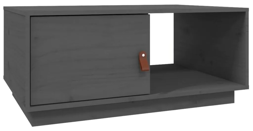 Tavolino da salotto grigio 80x50x35,5 cm legno massello di pino