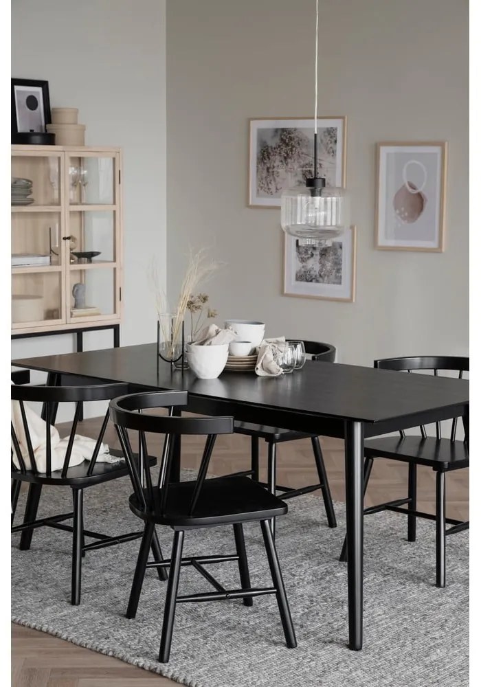 Tavolo da pranzo nero , 180 x 90 cm Lotta - Rowico