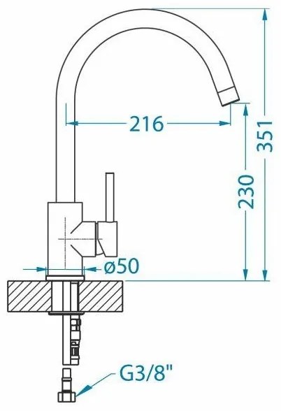 ALVEUS 1129039 - Rubinetto per lavello ROXA 35,1 cm granito/nero