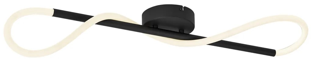Plafoniera moderna nera con LED dimmerabile a 3 livelli - Keri