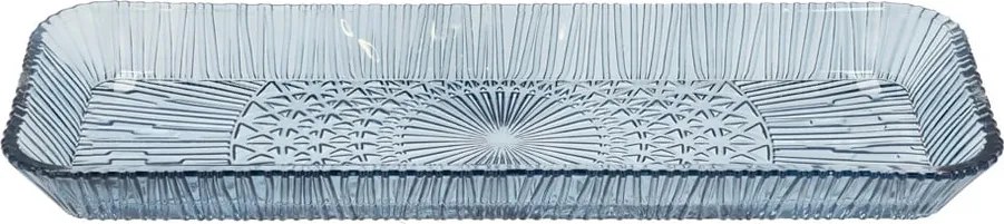 Piatto da portata in vetro blu 14x38 cm Kusintha - Bitz