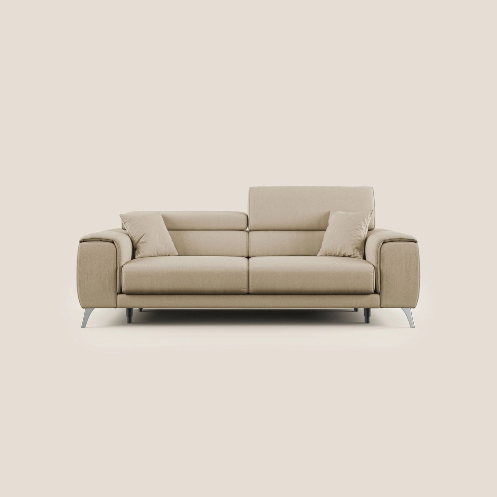 Fusion divano con sedute allungabili in tessuto smacchiabile T05 beige