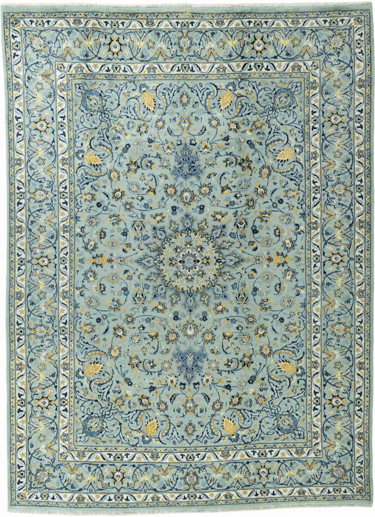 Kashmar Tappeto 340x250 Verde (Iran) Annodato A Mano
