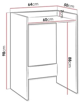 Mobile per lavatrice POLA 98x64 cm bianco