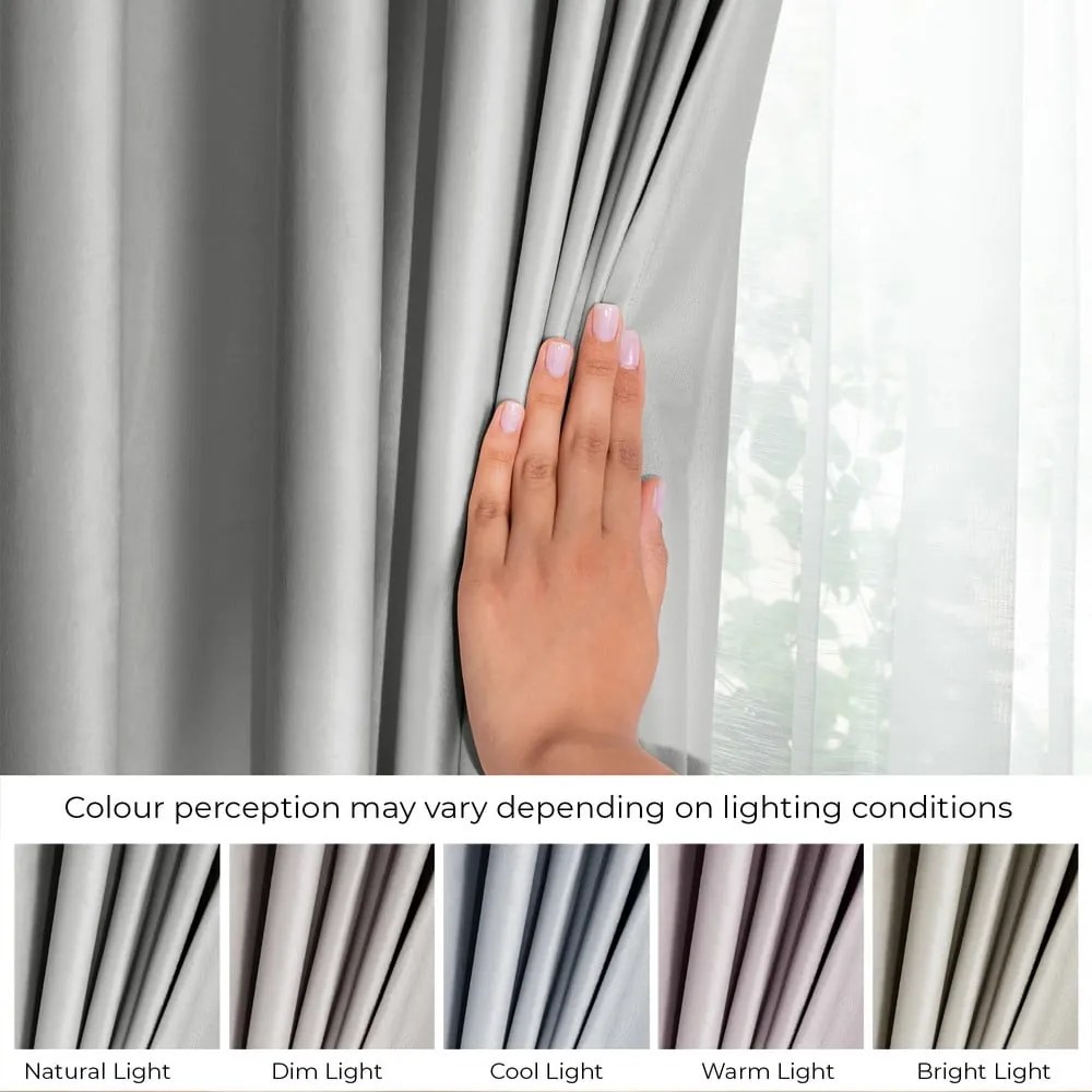 Tenda parzialmente oscurante grigia in velluto 140x245 cm Pleat – Restilo