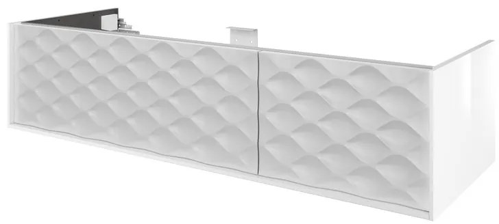 Mobile da bagno sotto lavabo SENSEA Neo Frame bianco laccato lucido L 135 x H 32 x P 48 cm 2 cassetti, lavabo non incluso