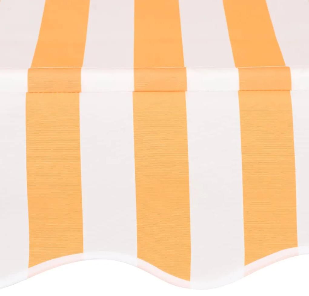 Tenda da Sole Retrattile Manuale 150cm Strisce Arancione Bianco