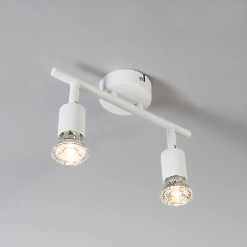 Faretto moderno bianco orientabile 2 luci - Jeany
