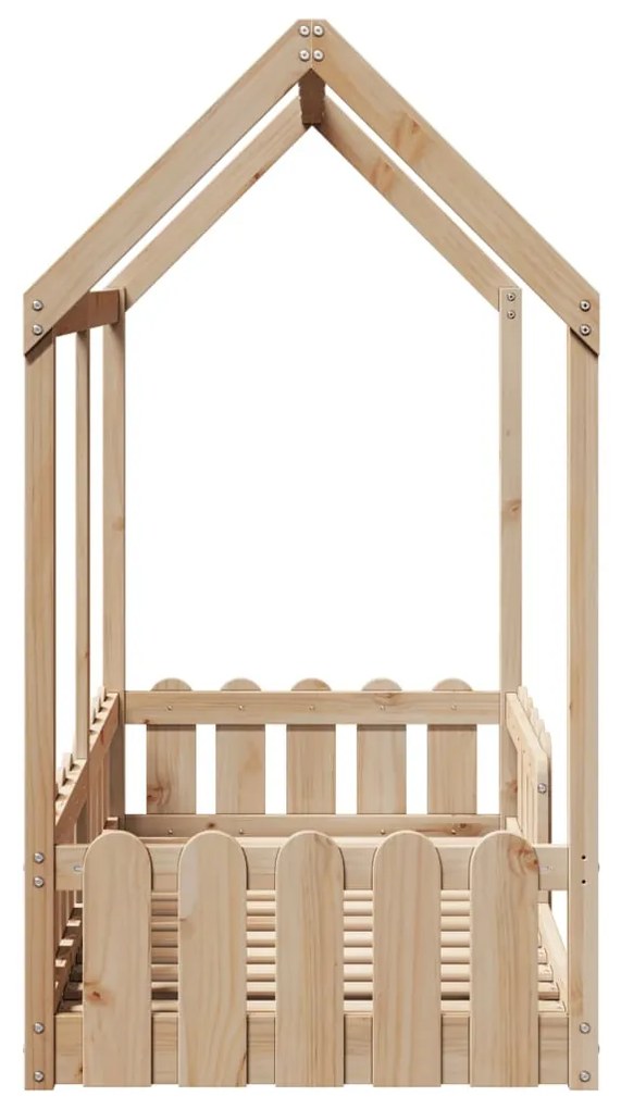 Giroletto casetta per bambini 70x140 cm legno massello di pino