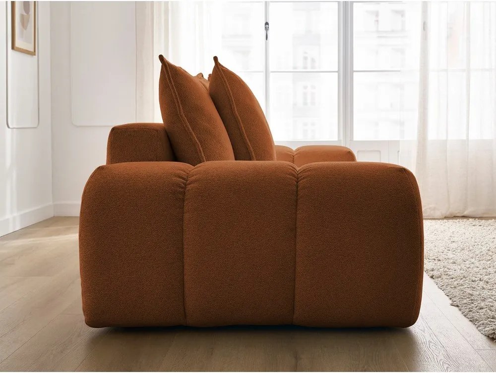 Divano color terracotta con rivestimento in ciniglia 278 cm Everest – Bobochic Paris