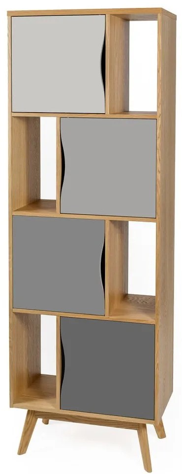 Libreria grigia in rovere 65x191 cm Avon - Woodman