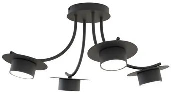 Lampada a soffitto in acciaio ENSO 4 nero da interno 4xGX53