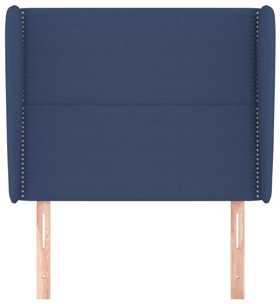 Testiera ad orecchio blu 103x23x118/128 cm in tessuto