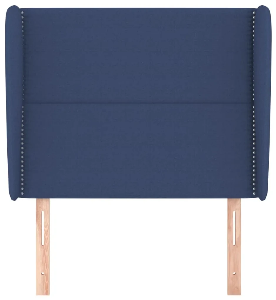 Testiera ad orecchio blu 103x23x118/128 cm in tessuto