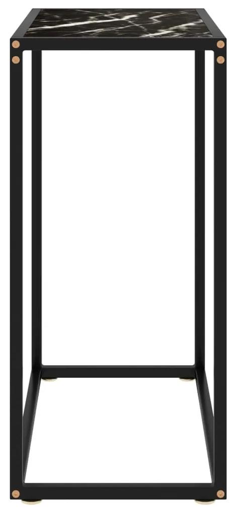 Tavolo consolle nero 60x35x75 cm in vetro temperato