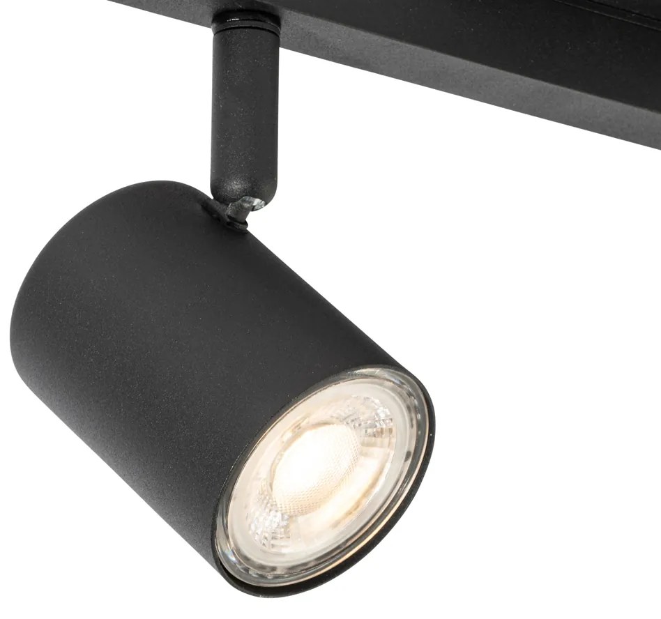 Faretto da soffitto nero GU10 50 mm 2 luci con luce di fondo - Back Up