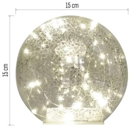 Decorazione natalizia LED — 20 LED, alimentazione 3x AA, sfere Ø 15 cm