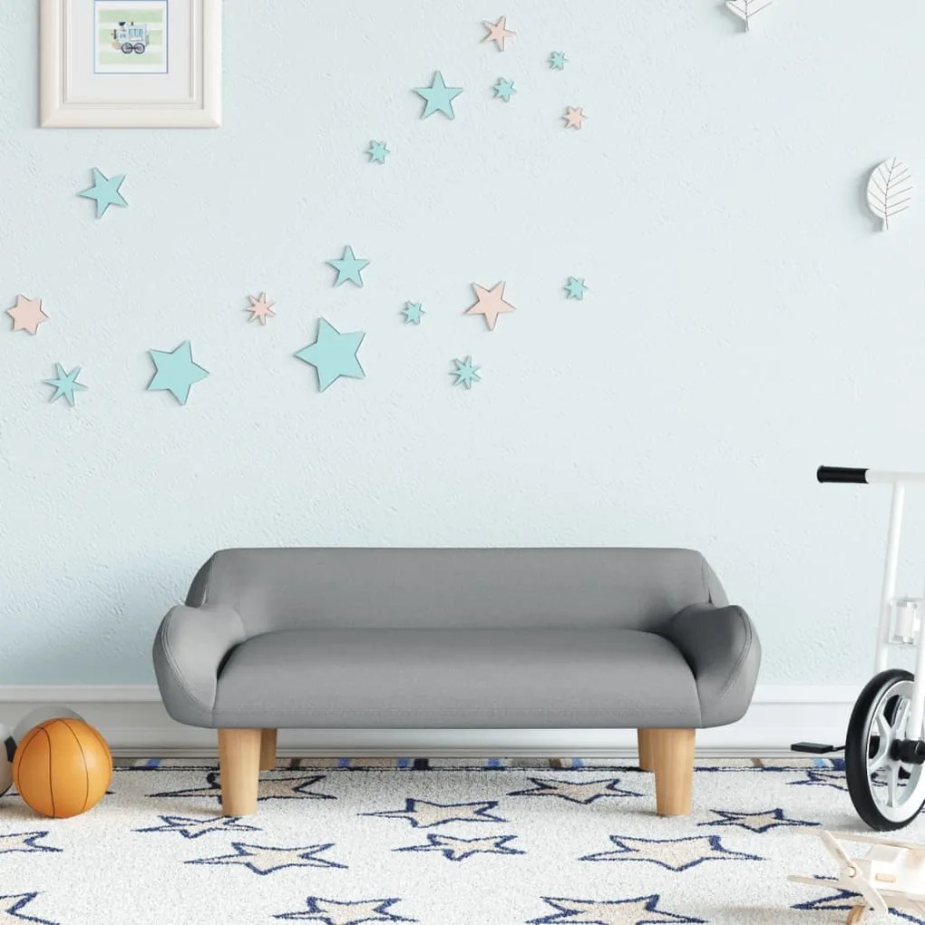 Divano Per Bambini Grigio Chiaro 70x40x24 Cm İn Tessuto /