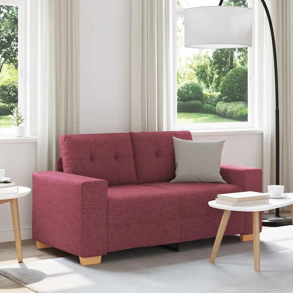 Divano Divanetto Rosso Vino 120 Cm İn Tessuto /