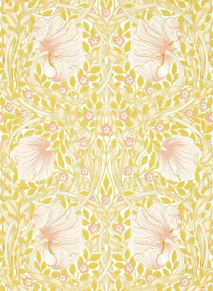 Morris & Co Carta da parati Pimpernel - Sunflower/ Pink