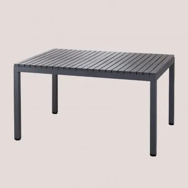 Tavolo da Giardino Rettangolare in Alluminio (140x100 cm) Marti Nero - Sklum