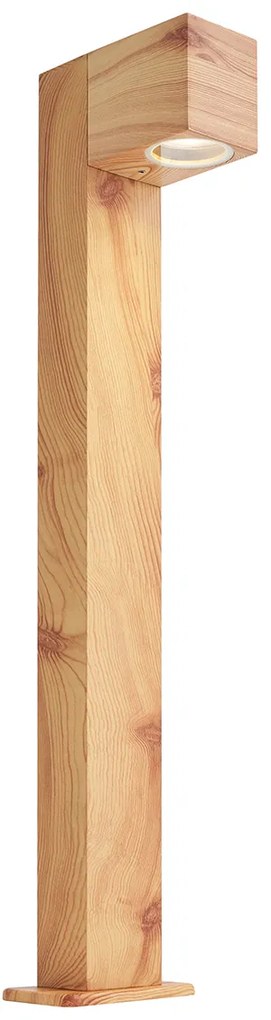 Lampada da esterno in alluminio con stampa legno, picchetto e pressacavo 65cm IP44 - Baleno