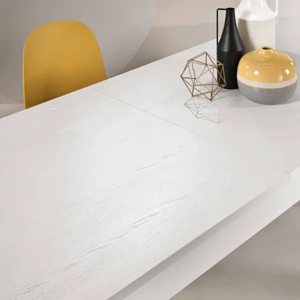 Tavolo in legno allungabile a 320 cm 12 posti FABIO Bianco Frassino