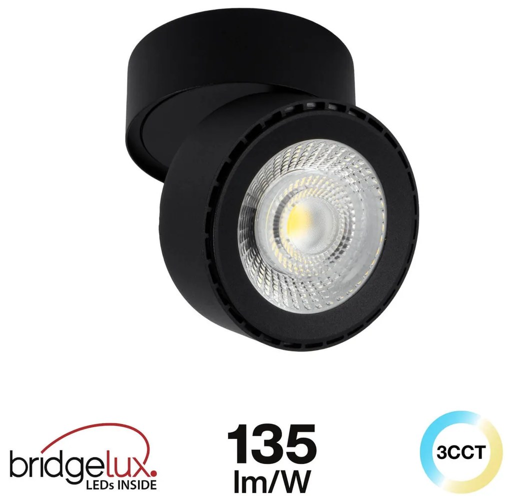 Applique LED 36W da Parete e Soffitto Orientabile Nero 60° CCT 135lm/W