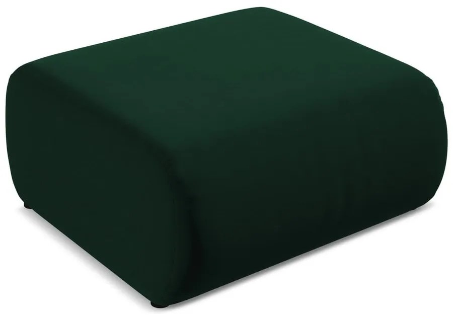Poggiapiedi verde scuro con rivestimento in velluto Ekahi – Makamii