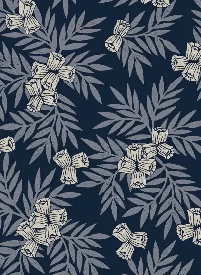 Florale Tapete Muguets von Isidore Leroy - Bleu